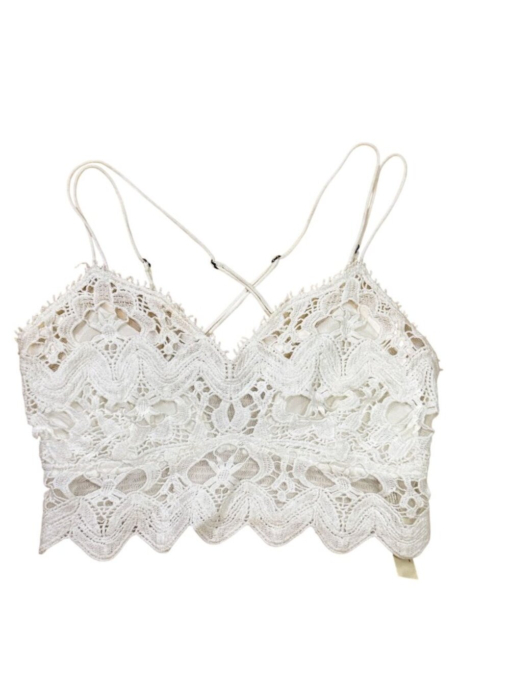 Free People FP One Women’s White Lace Crochet Bralette Cami Top Size Small
